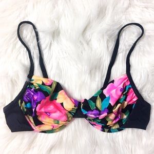 Vintage | Floral Underwire Swim Bikini Top